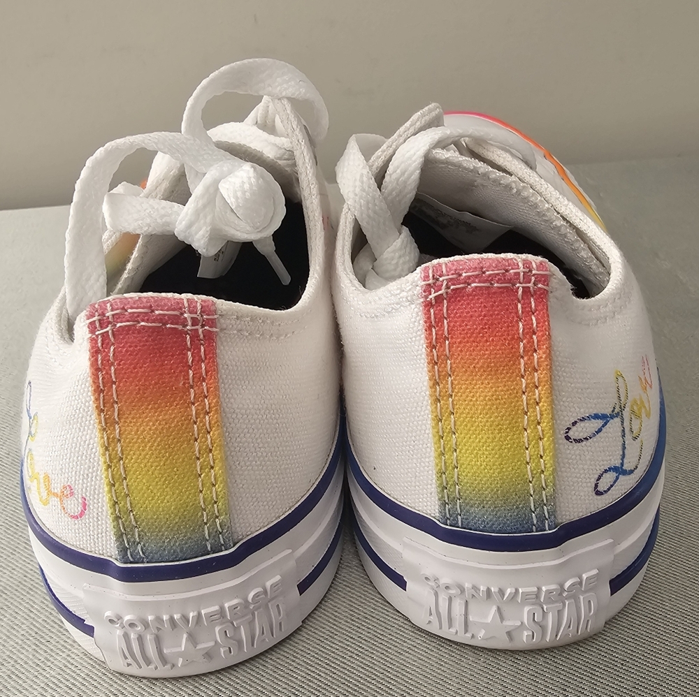 NWOB  CONVERSE White Low Love Pride Sneakers, Shoes - Picture 7 of 9